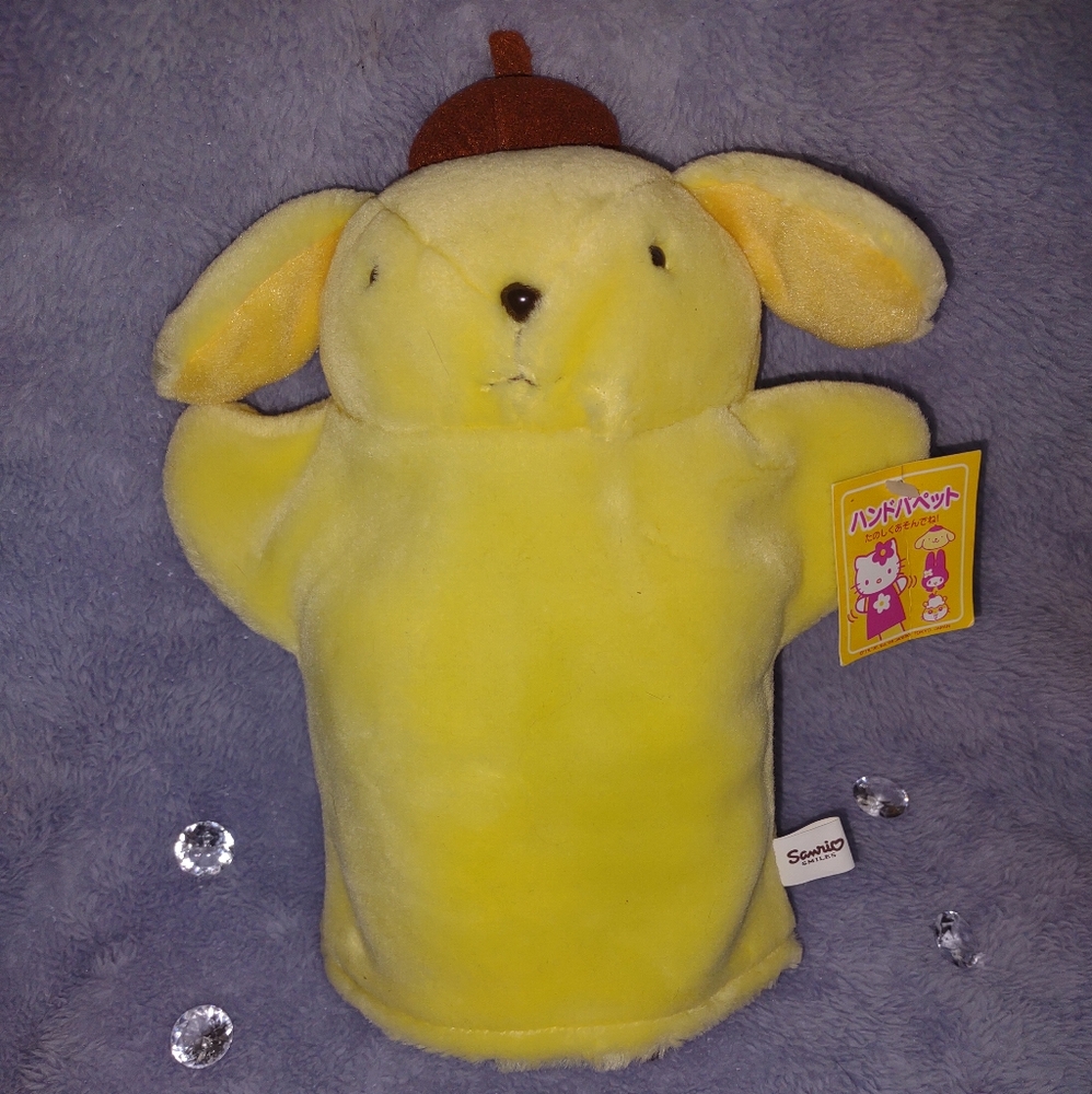 Pompompurin Purin Sanrio Smiles 1999 Hand Puppet Toy 9" Doll Plush Japan